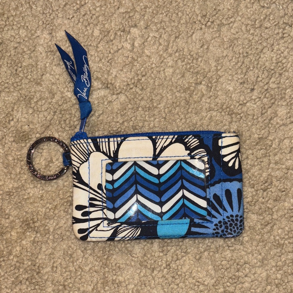 Vera Bradley Blue and White Floral Keychain Pouch